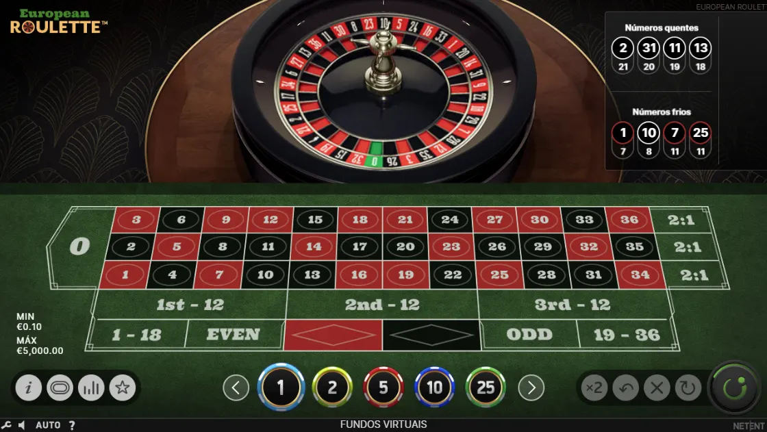 Jogar European Roulette Grátis